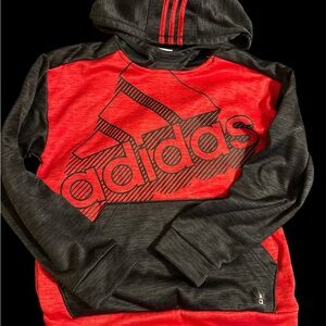 Adidas Men's Bold Red and Charcoal Sweater
